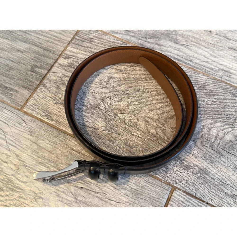 Genuine Italian Leather USA 1107-001 Dress Belt Mens 40 Black Handcrafted NWOT‎